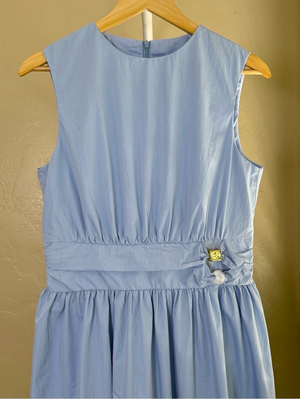 Commense Powder Blue Maxi Dress NWT Medium Sleeveless Cotton Blend Midi Maxi - Picture 5 of 10